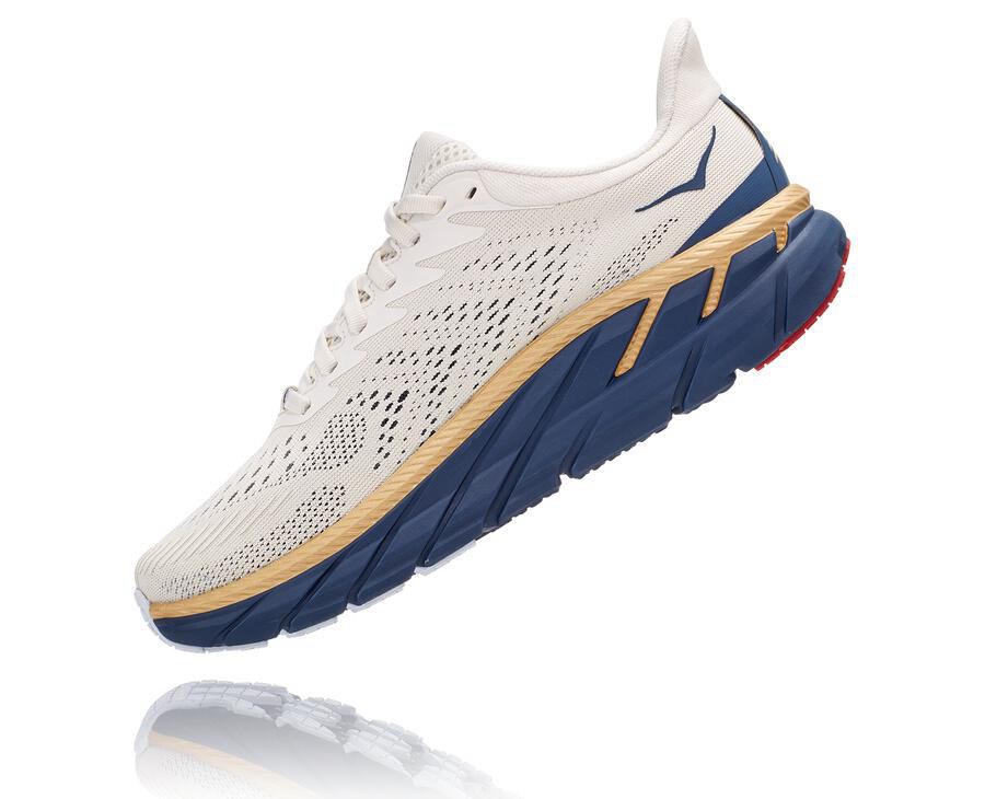 Hoka One One Clifton 7 Löparskor Dam - Vita/Blå - BOILU-5026